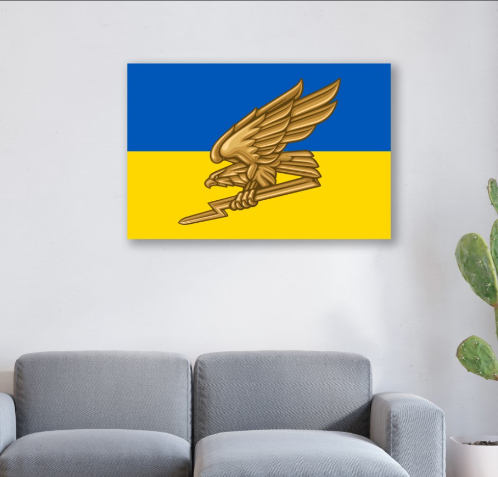 Картина в рамі "Емблема Повітряних сил прапор ЗСУ України 1" панно
