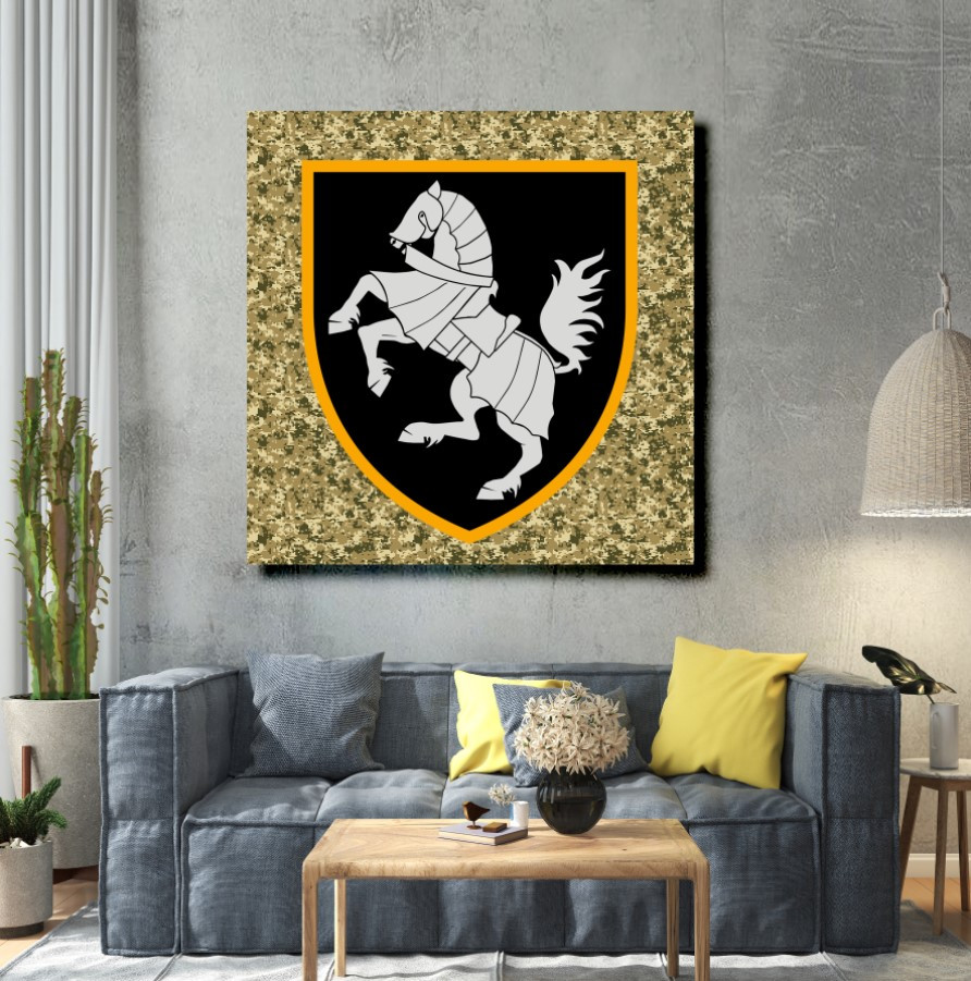 Картина в рамі "Емблема перша бригада танкові війська ЗСУ України" панно