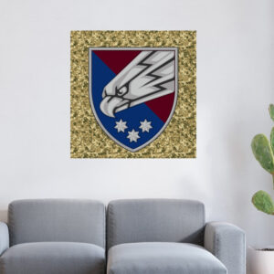 Картина в рамі "Емблема 25 ДШБ піксель ЗСУ України" панно