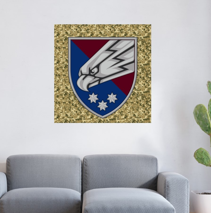 Картина в рамі "Емблема 25 ДШБ піксель ЗСУ України" панно