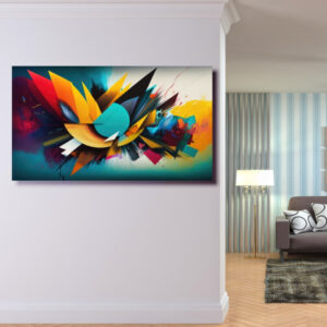 Картина в рамі "Геометрична абстракція фарби різнокольорові" панно