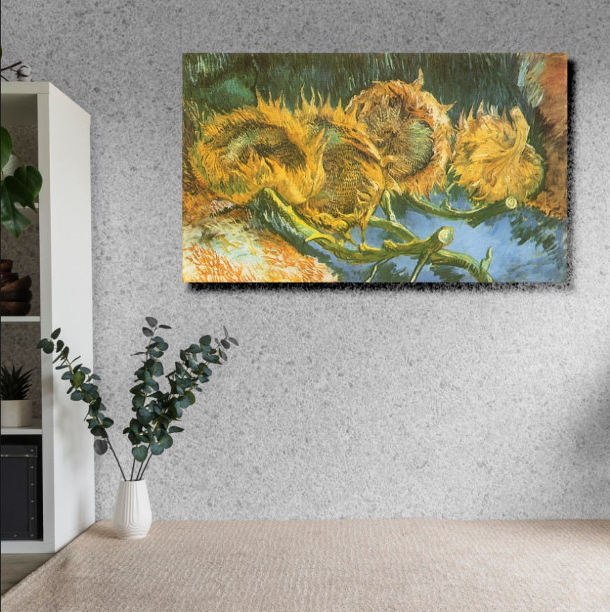 Картина в рамі "Вінсент Ван Гог мистецтво соняшники художник" панно