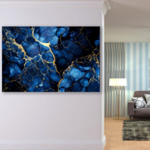 Картина в рамі "Блакитний мармур текстура" панно