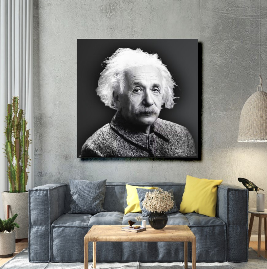 Картина в рамі "Альберт Ейнштейн портрет 2" панно