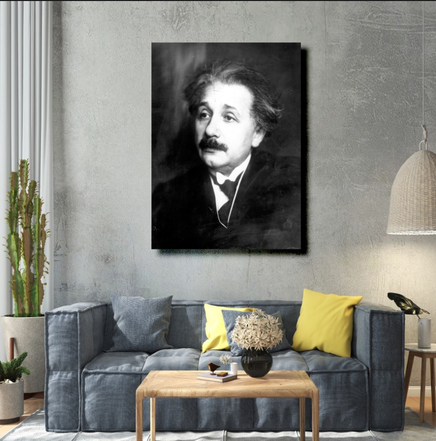 Картина в рамі "Альберт Ейнштейн портрет 1" панно