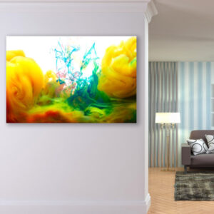 Картина в рамі "Абстракція кольорів фарби хмари дим" панно