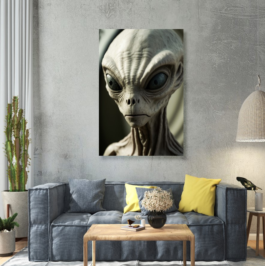 Картина в рамі "Прибулець нло погляд" панно