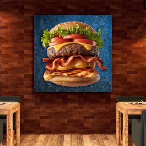 Картина в рамі "Бургер арт їжа" панно