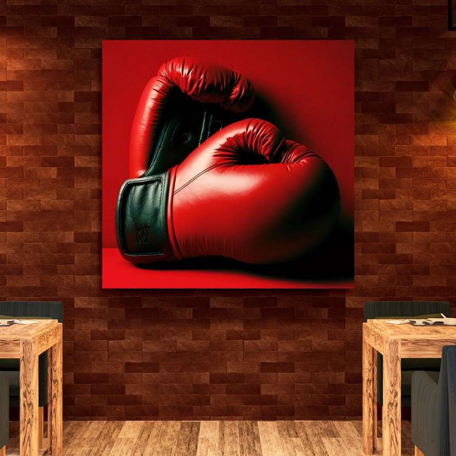 Картина в рамі "Бокс перчатки червоні" панно