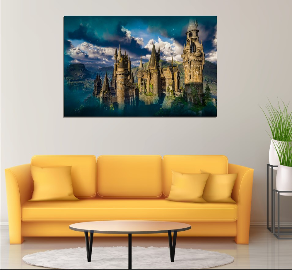 Картина в рамі "Гаррі Поттер хогвартс замок природа 1" панно