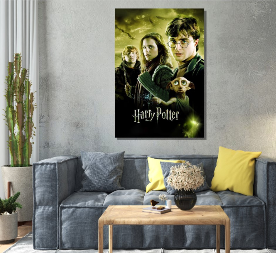 Картина в рамі "Гаррі Поттер персонажі фільм рон герміона доббі" панно