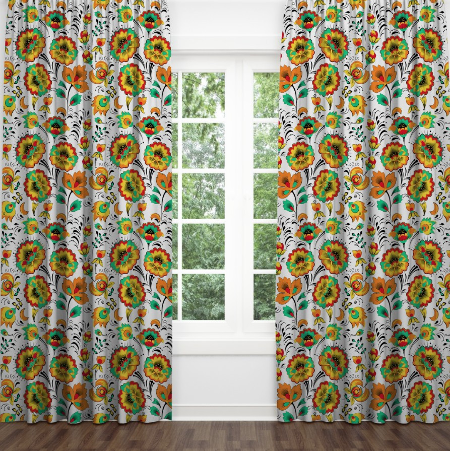 Штори Квіти етнічний стиль