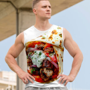 Футболка безрукавка "Шаурма" ВСІ Розміри Преміум тканина