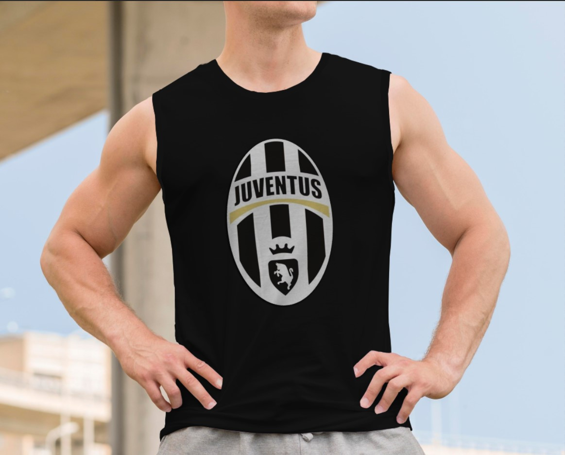 Футболка безрукавка майка "Ювентус клуб футбол емблема" ВСІ Розміри Преміум тканина