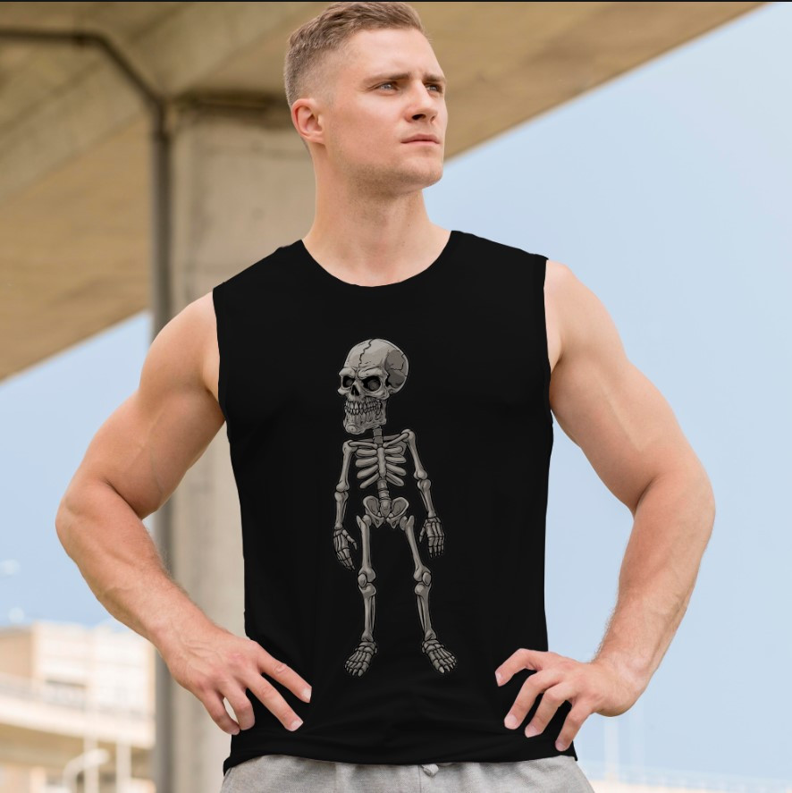 Футболка безрукавка майка "Череп арт готика скелет" ВСІ Розміри Преміум тканина