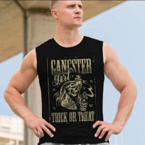 Футболка безрукавка майка "Череп арт готика написи ретро вінтаж ганстер" ВСІ Розміри Преміум тканина