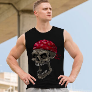 Футболка безрукавка майка "Череп арт готика кольоровий бандана" ВСІ Розміри Преміум тканина
