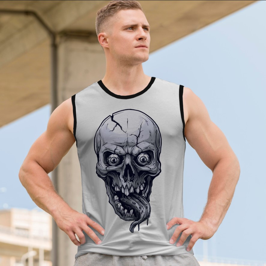 Футболка безрукавка майка "Череп арт готика 1" ВСІ Розміри Преміум тканина