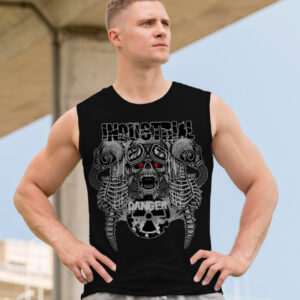 Футболка безрукавка майка "Черепа готика арт скелети рокер небеспечно" ВСІ Розміри Преміум тканина