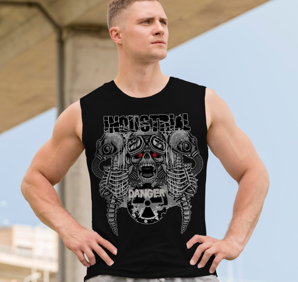 Футболка безрукавка майка "Черепа готика арт скелети рокер небеспечно" ВСІ Розміри Преміум тканина