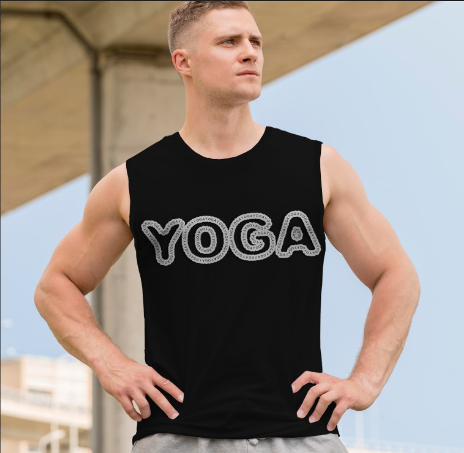 Футболка безрукавка майка "Фітнес йога спорт слова написи назва" ВСІ Розміри Преміум тканина