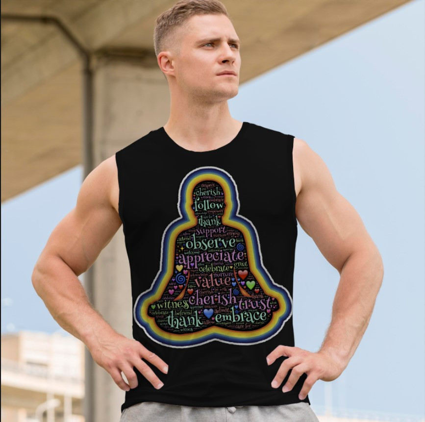 Футболка безрукавка майка "Фітнес йога спорт мотивація слова написи аура" ВСІ Розміри Преміум тканина