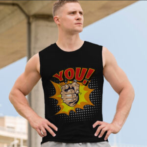 Футболка безрукавка майка "Прикольний мем знак напис ти рука" ВСІ Розміри Преміум тканина