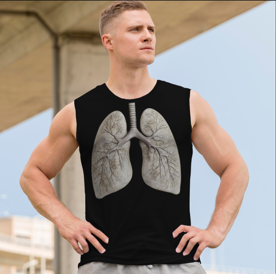 Футболка безрукавка майка "Легені людини анатомія" ВСІ Розміри Преміум тканина