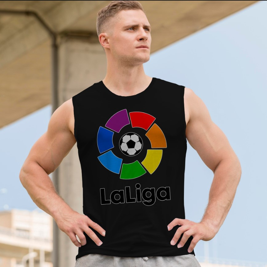 Футболка безрукавка майка "ЛаЛіга чемпіонат Іспанії футбол логотип" ВСІ Розміри Преміум тканина