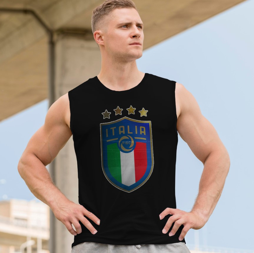 Футболка безрукавка майка "Емблема логотип збірної Італії футбол" ВСІ Розміри Преміум тканина