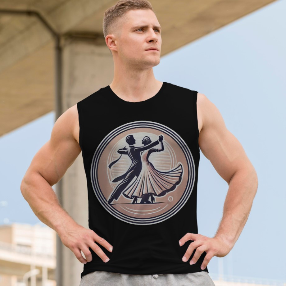 Футболка безрукавка майка "Арт танці бальні танці силует 1" ВСІ Розміри Преміум тканина