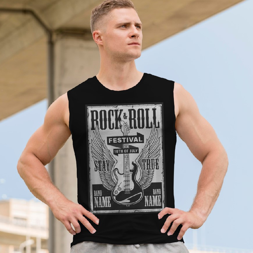 Футболка безрукавка майка "Арт рок метал крила гитара" ВСІ Розміри Преміум тканина