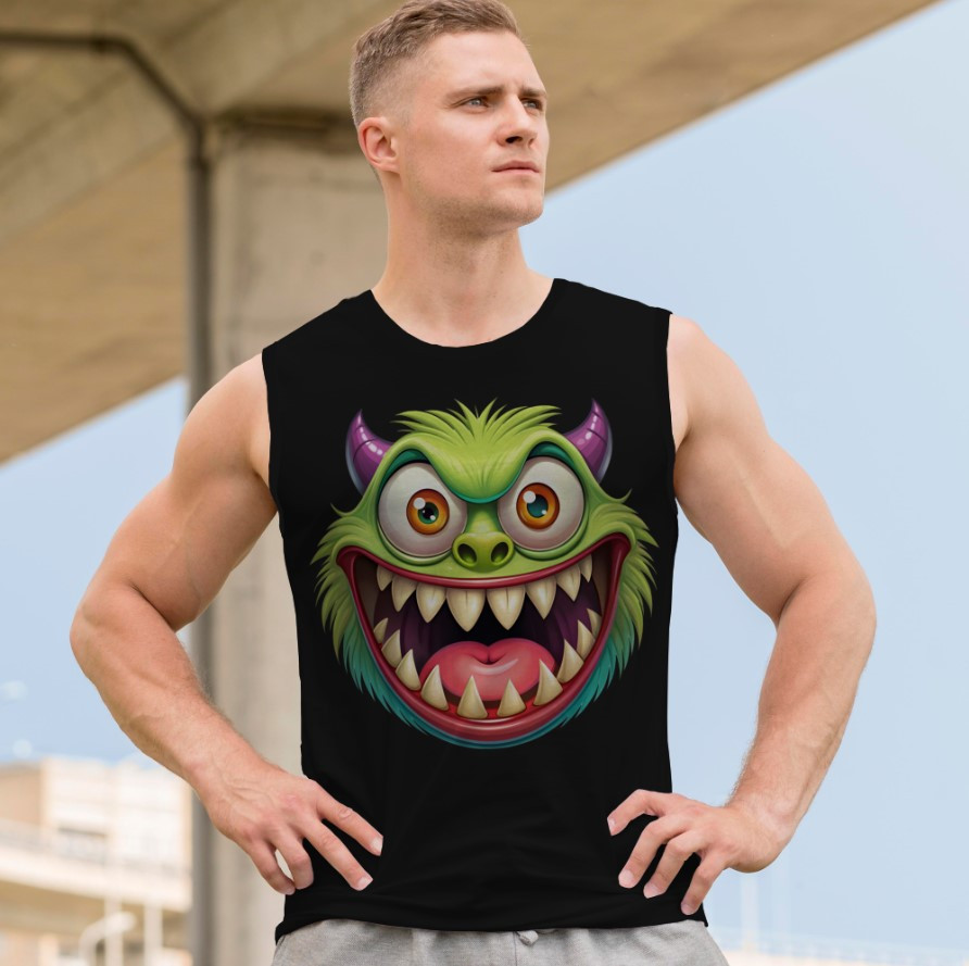 Футболка безрукавка майка "Арт малюнок морда монстра" ВСІ Розміри Преміум тканина