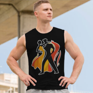 Футболка безрукавка майка "Арт графіті танці бальні танці силует танцорів" ВСІ Розміри Преміум тканина