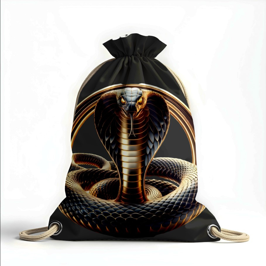 Рюкзак мішок "Змія кобра чорно золота"