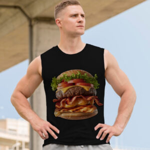 Футболка безрукавка майка з бургером ВСІ Розміри Преміум тканина