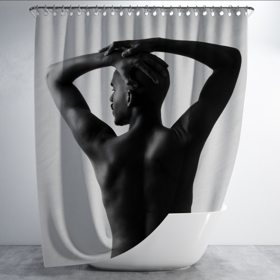 Штора для ванної "Силует чоловіка спина" 150х200см
