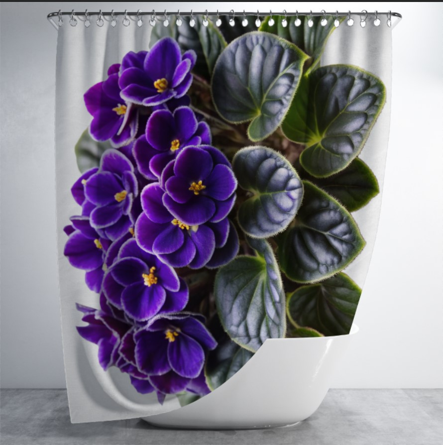 Штора для ванної "Фіалки квіти арт 1" 150х200см