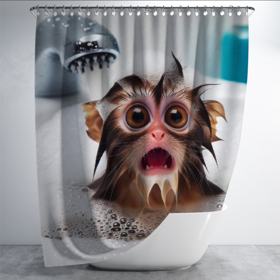 Штора для ванної "Мавпа купається миється" 150х200см