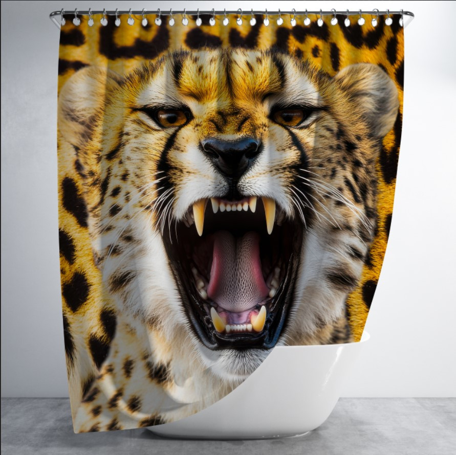 Штора для ванної "Леопард велика кішка" 150х200см