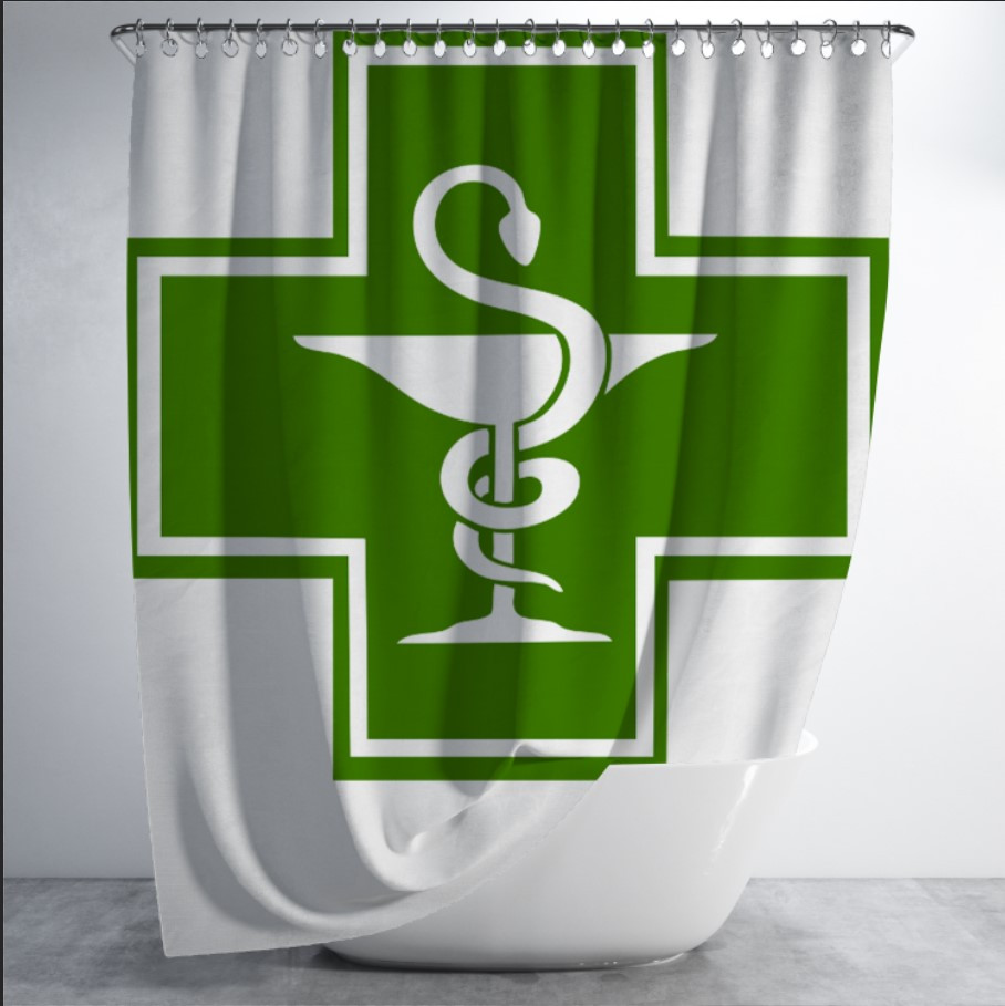 Штора для ванної "Зелений хрест медицина" 150х200см