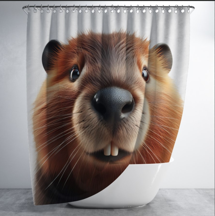 Штора для ванної "З бобром тварина" 150х200см