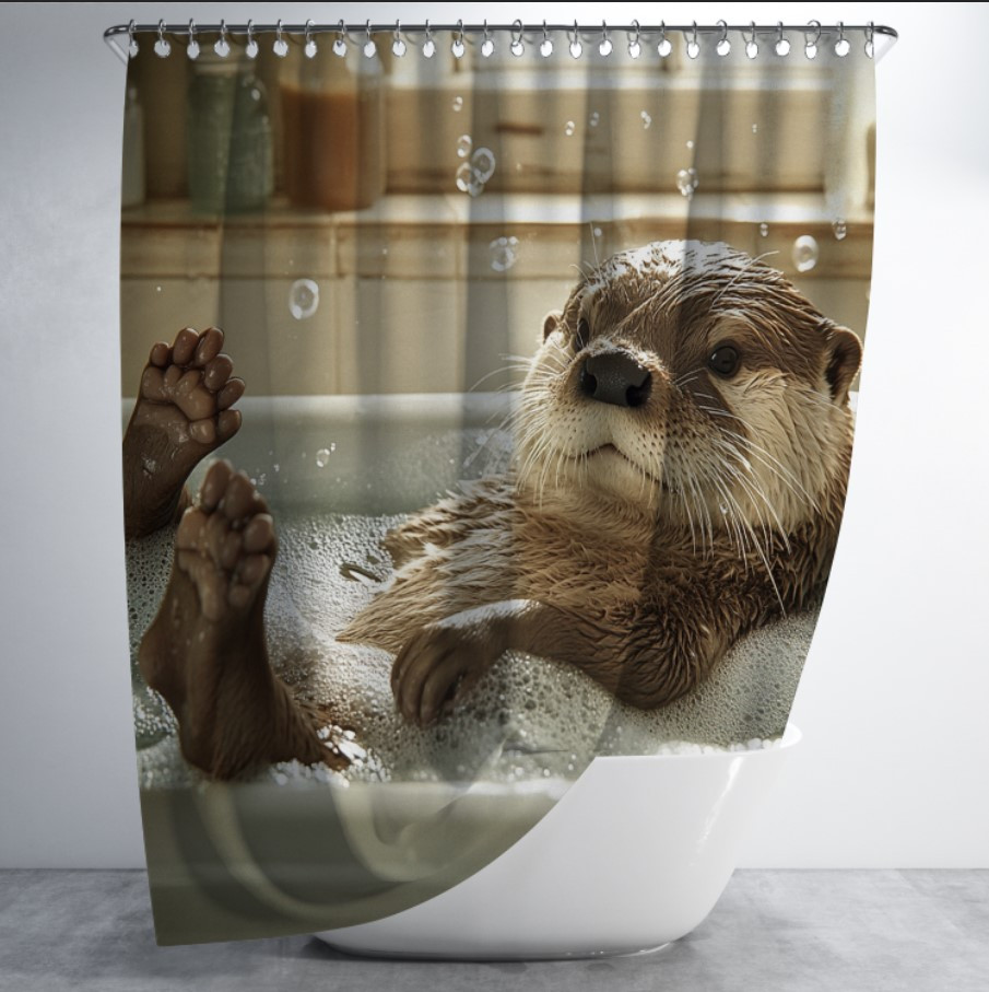 Штора для ванної "Бобер купається миється" 150х200см