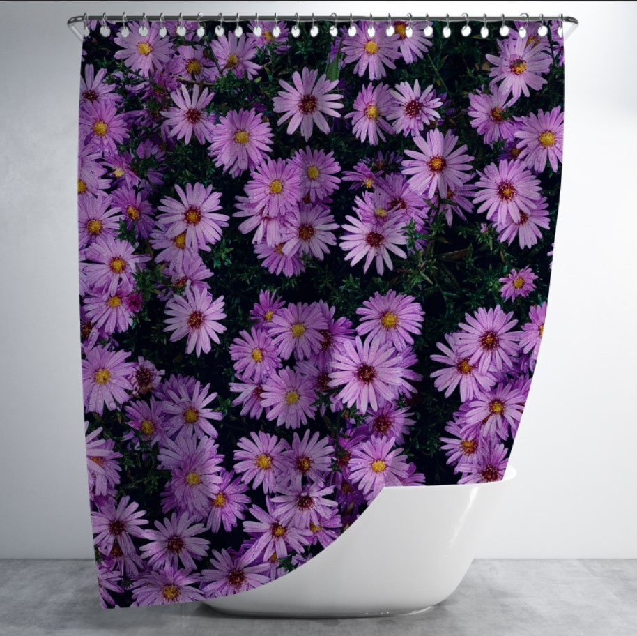 Штора для ванної "Айстри квіти" 150х200см