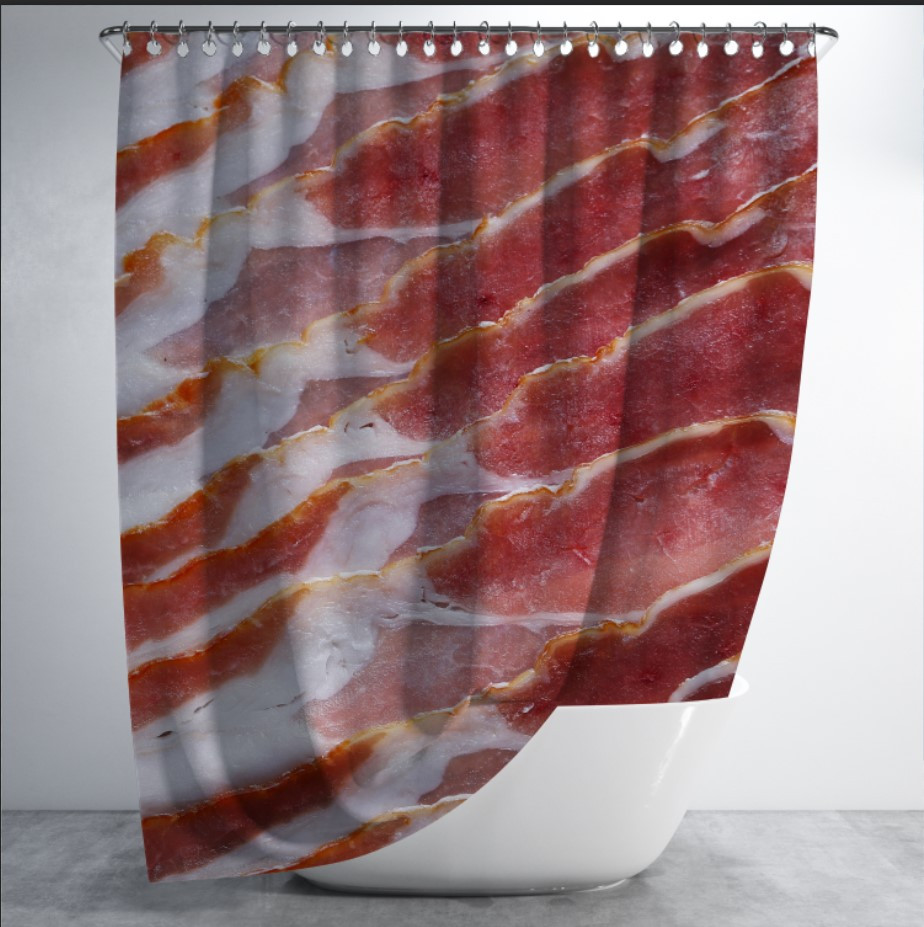 Штора для ванної "Бекон м'ясо текстура" 150х200см