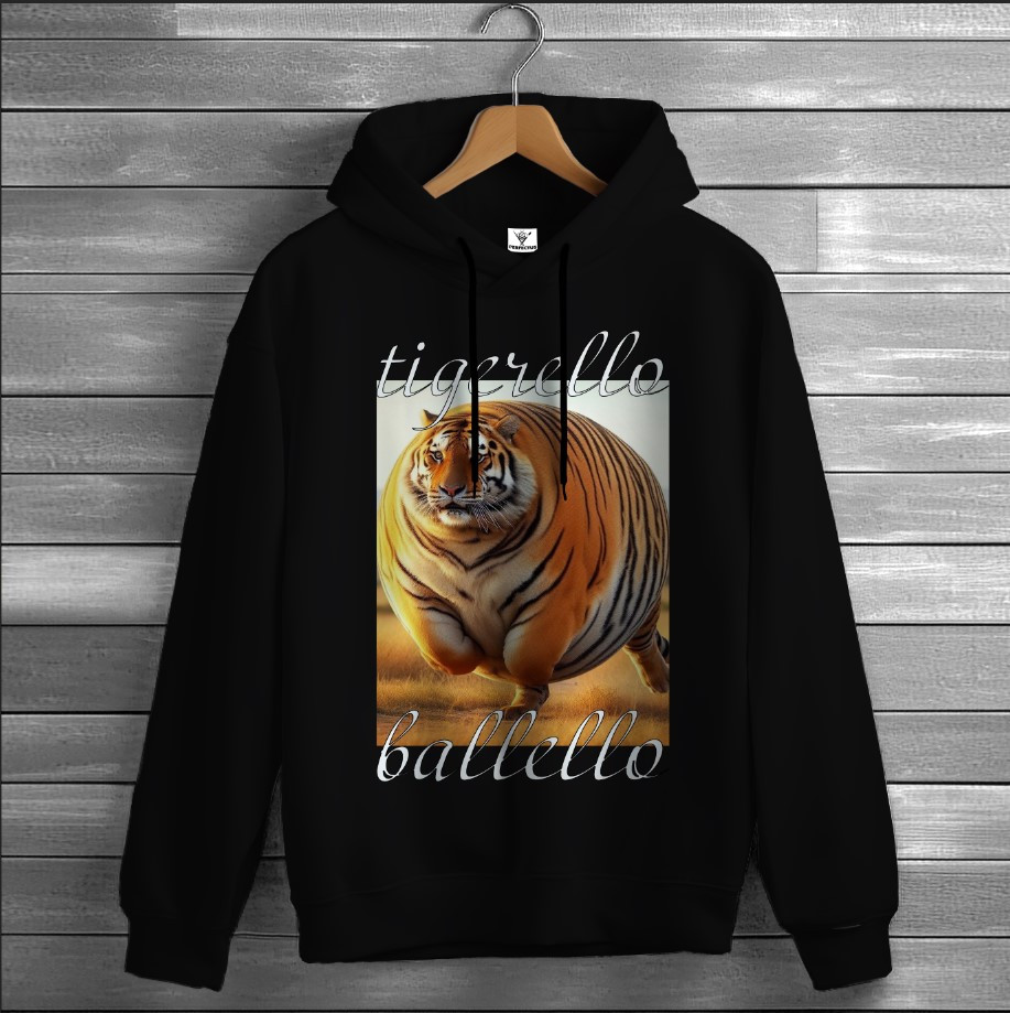 Толстовка-кенгуру (толстовка) з мемом тигр куля м'яч ВСІ Розміри Преміум тканина