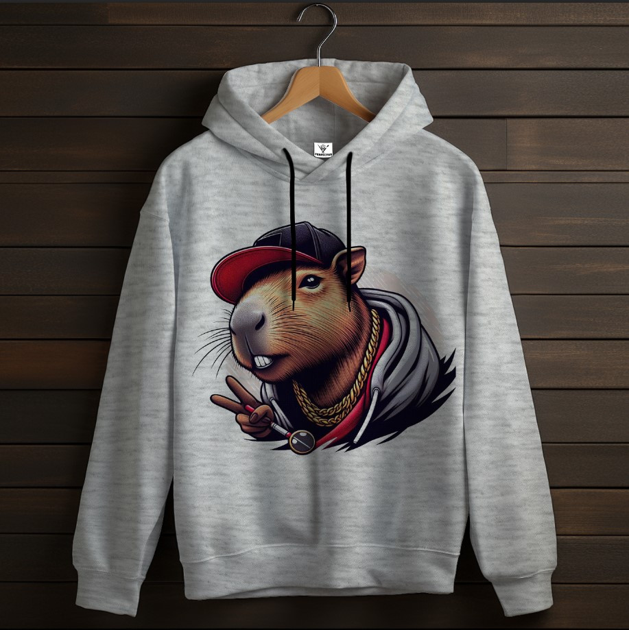 Толстовка-кенгуру (толстовка) з мемом капібара репер ВСІ Розміри Преміум тканина