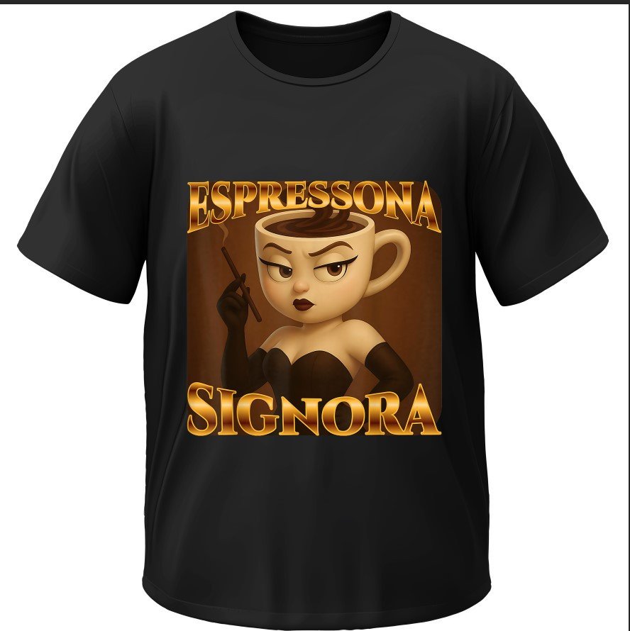 Футболка "З Мемом Мем Еспресона Сігнора Italian Brainrot Італійські Меми 2" ВСІ Розміри Преміум тканина