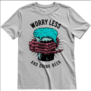 Футболка "Арт Келих Пива Написи Прикольна Рука Скелета" ВСІ Розміри Преміум тканина