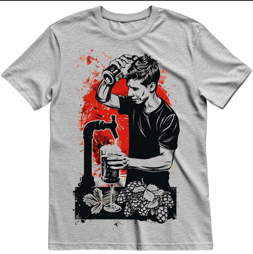 Футболка "Арт Бармен Рука Тримає Келих Пива 2" ВСІ Розміри Преміум тканина